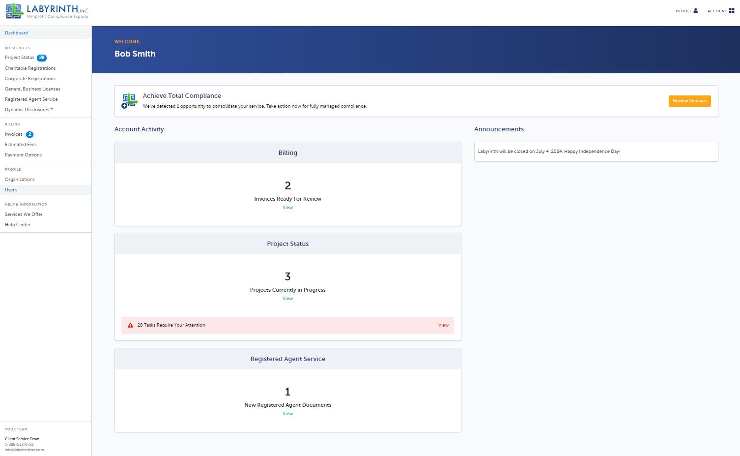 Click the Users module in the left menu.